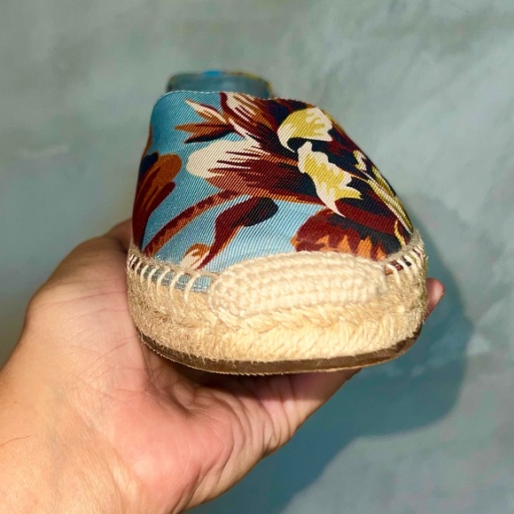 BURBERRY MULTICOLOR FABRIC CANVAS FLORAL HODGESON ESPADRILLE FLATS SIZE 41 - Picture 12 of 15